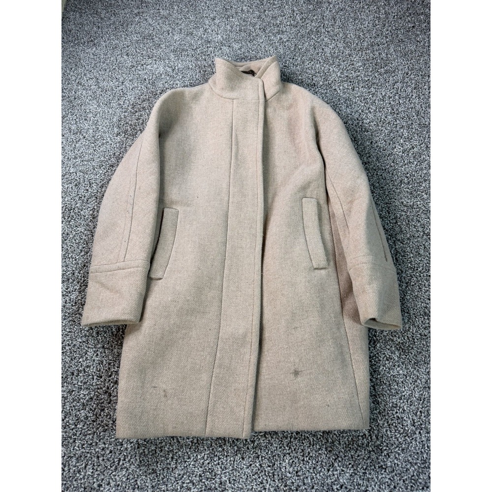 J. Crew Stadium Cloth Nello Gori Wool Coat Women's Size 4 Beige